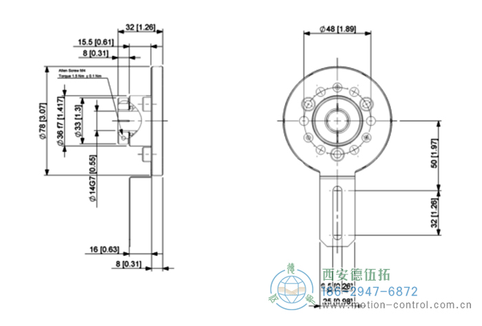 UCE增量防爆編碼器的外形及安裝尺寸 - 西安德伍拓自動化傳動系統有限公司